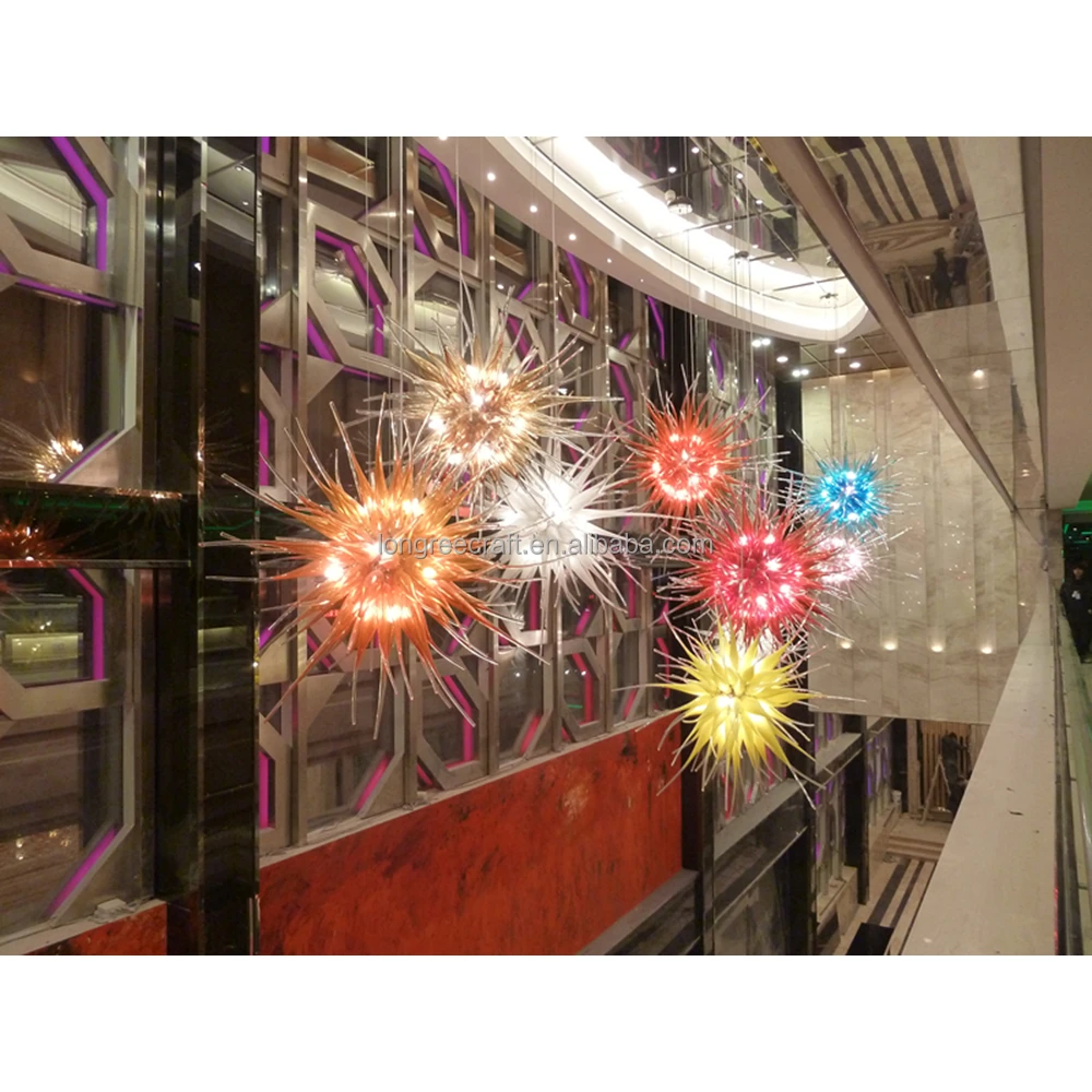 Contemporary Creative Glass Balls Many Color Large Hotel Ceiling