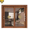Heavy series 3.0mm thickness glass aluminum door fire rated door kitchen glass interior doors with three track metal mesh