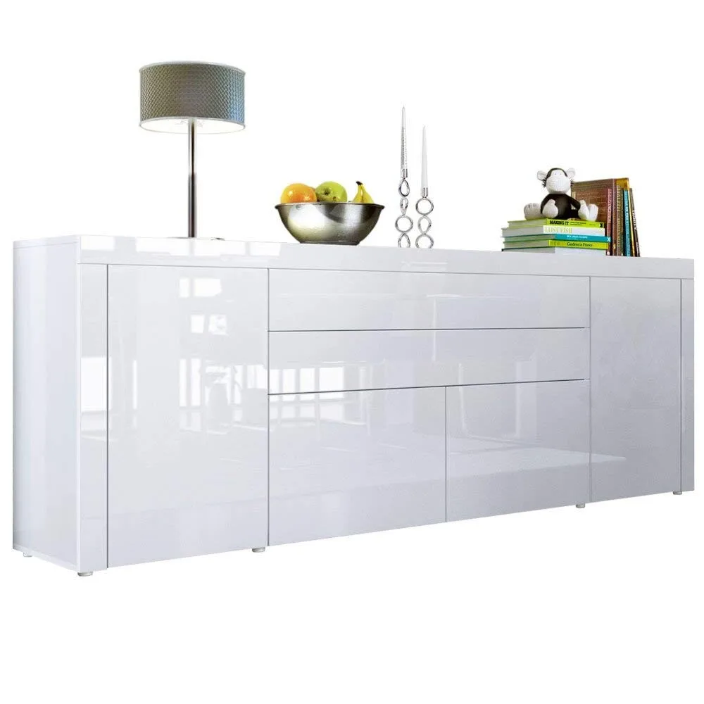 White High Gloss Modern Sideboard Cupboard "La Paz" 