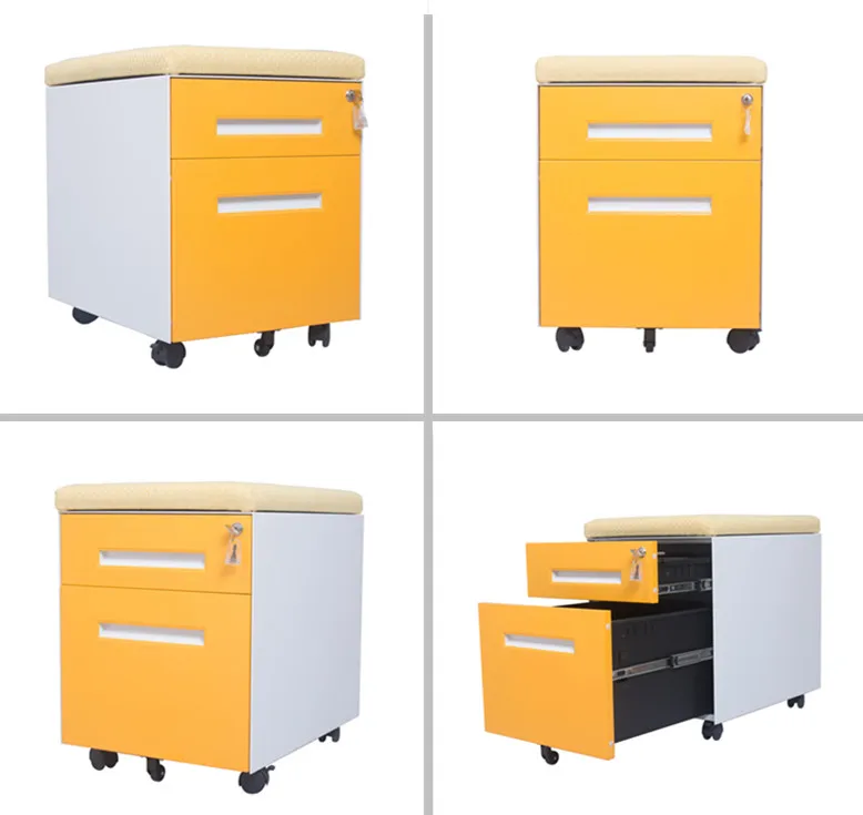 2 Layer Movable Metallic Filing Cabinet