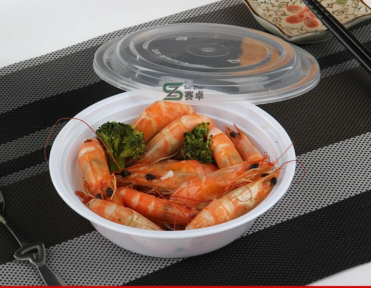 1000ml Round Bowl Black Disposable Take away Food packaging Box Container