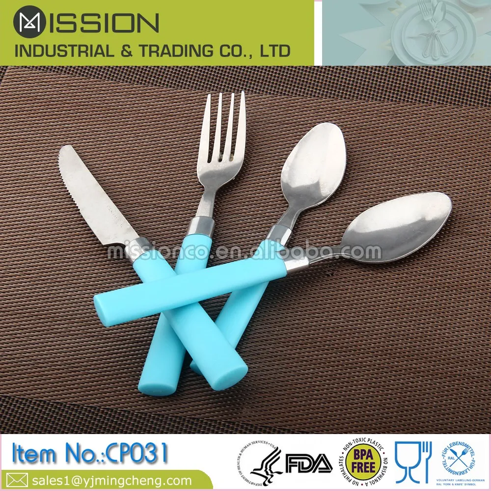 24pcs Green Plastic Cutlery Set Cutlery With Plastic Handle Buy High