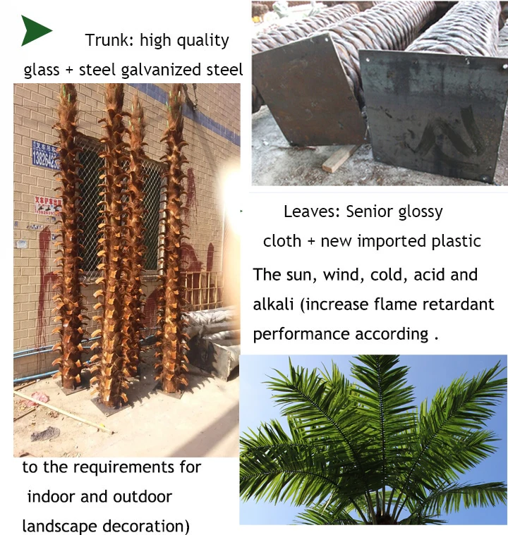 15 Ft Plastic And Fiberglass Material Outdoor Decorative Artificial