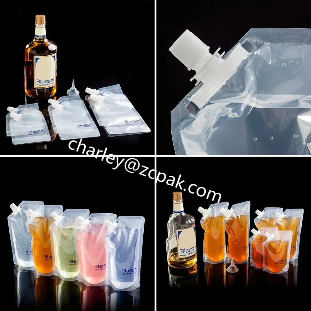 10pcs 16oz Reusable Plastic Concealable Flask Drink Bags Foldable Water 