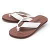wholesale Custom Anti-Slippery canvas cloth strap non leather sandal flip flop, summer tpr sole pu men's slippers for outdoor