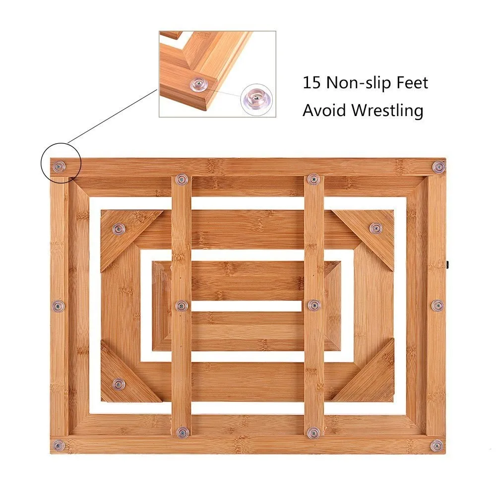 Natural Wooden Slatted Duckboard Bamboo Bath Shower Mat Buy Bamboo