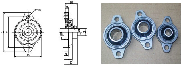 KFL Series 2 Bolt Oval Cast Aluminium Housings bearing KFL004