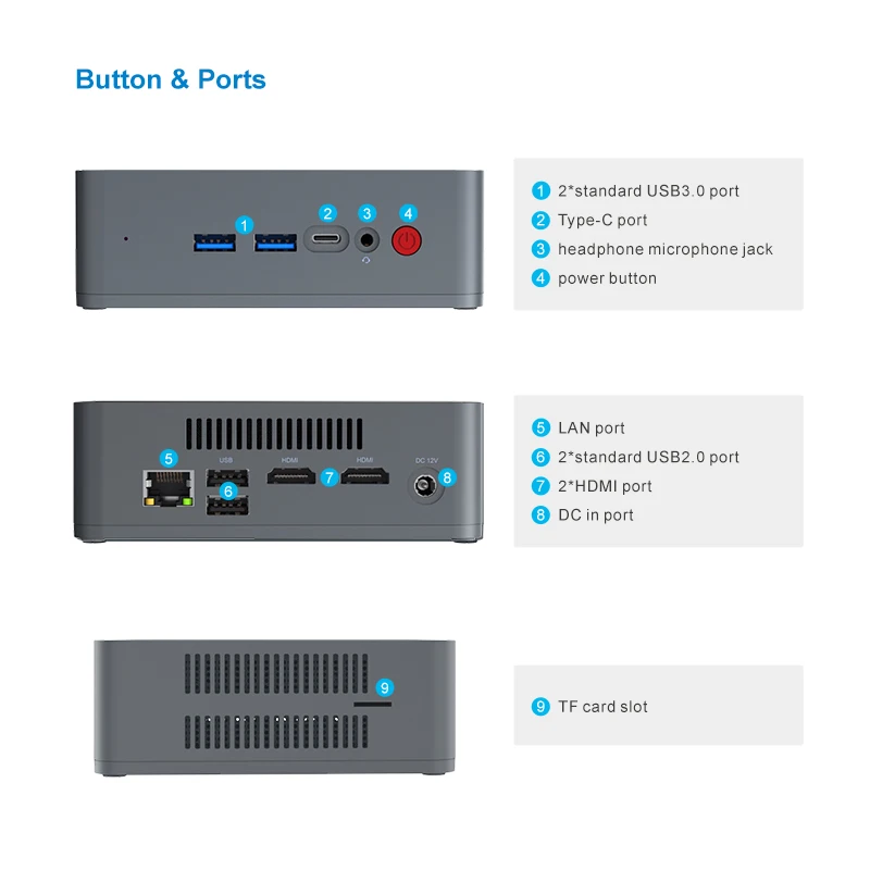 Cooling Fan Beelink Mini Computer U55 Intel I3 5005u Quad Core Support
