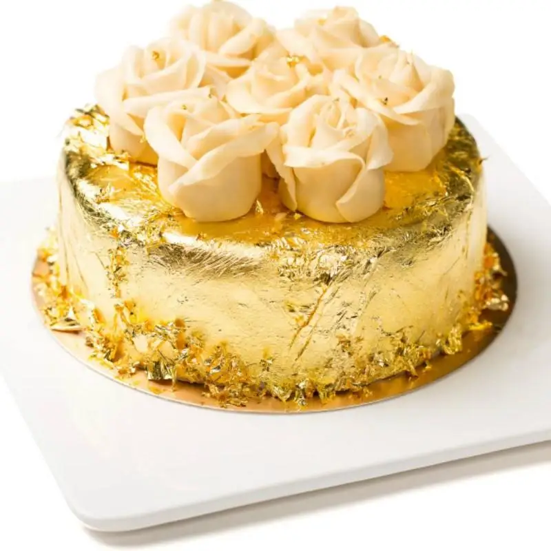 
Food decoration use edible gold leaf bakery decoration edible gold 4.33CM 24k gold leaf for cakes champagne 