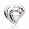 925 Sterling Silver Jewelry Open Your Heart Removable Crystal Charms