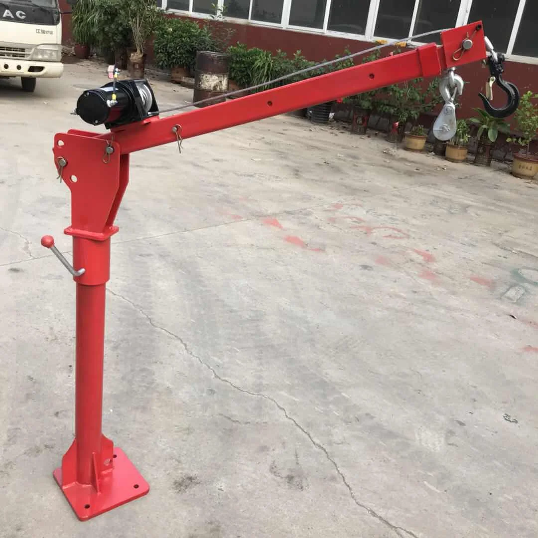 Swivel 500kg Portable Floor Mounted Pickup Truck Mounted Jib Crane With