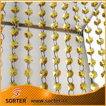 Stage Decoration Gold Color Crystal Bead Backdrop Party Drapes