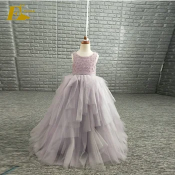Purple Flower Girl Tulle Dress