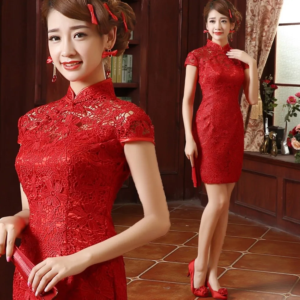 Китайские платья с кружевами