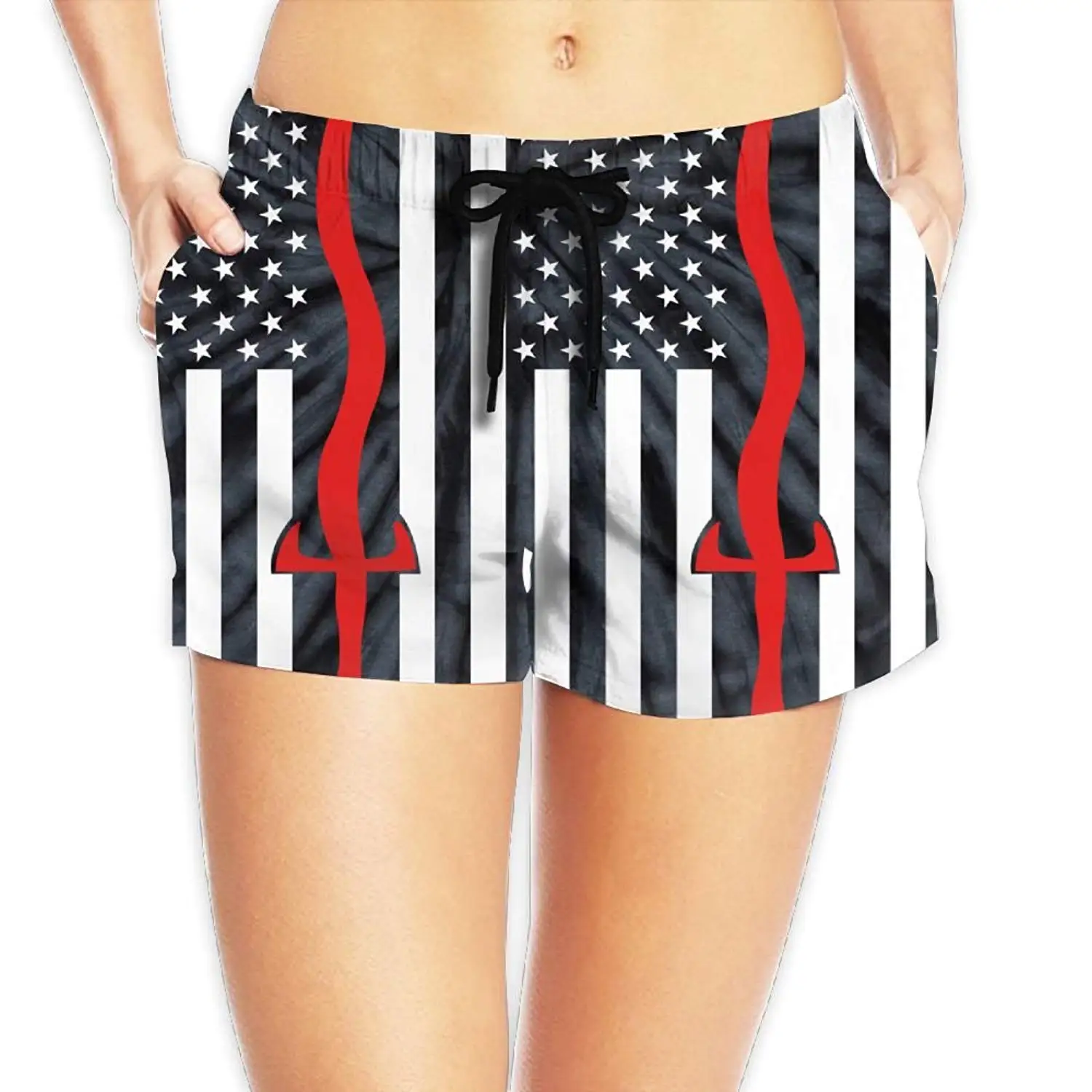 thin red line swim trunks