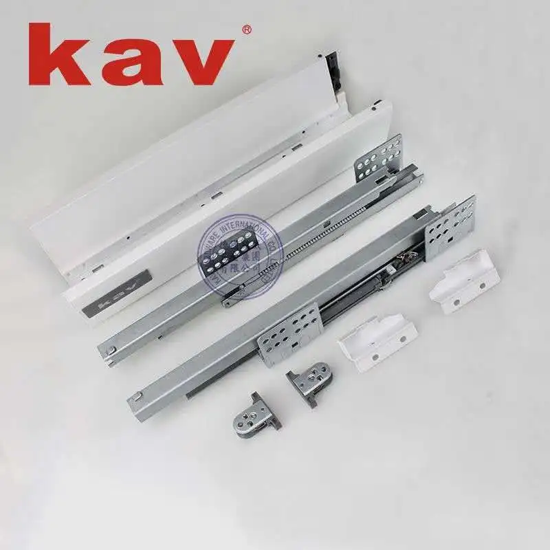 Double Wall Full Extension Soft Close Drawer Slide System For