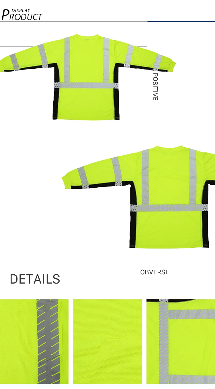 Work Security Protective Hi Vis Reflective T Shirts