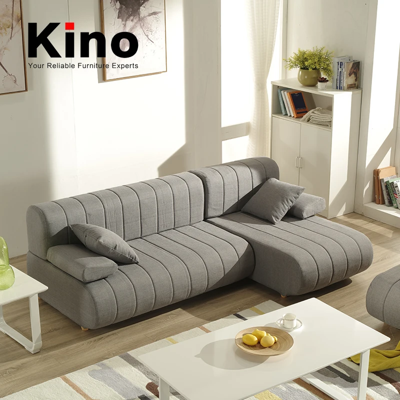 Modern Linen Fabric Sofa Set Cheap L Shaped Sofa Set Washable Sofa