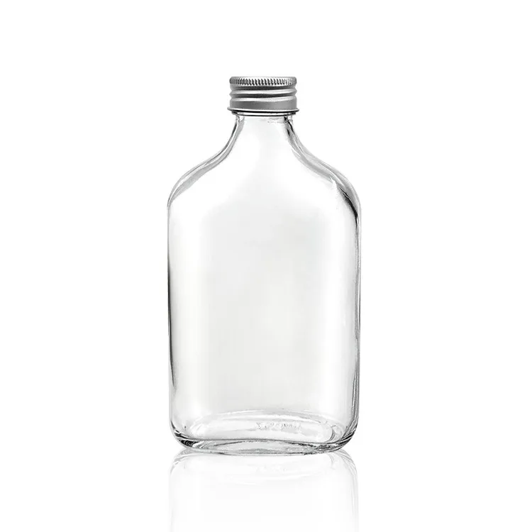 250ml Flat Square Liquor Glass Spirit Bottle With Screw Cap - Buy ...