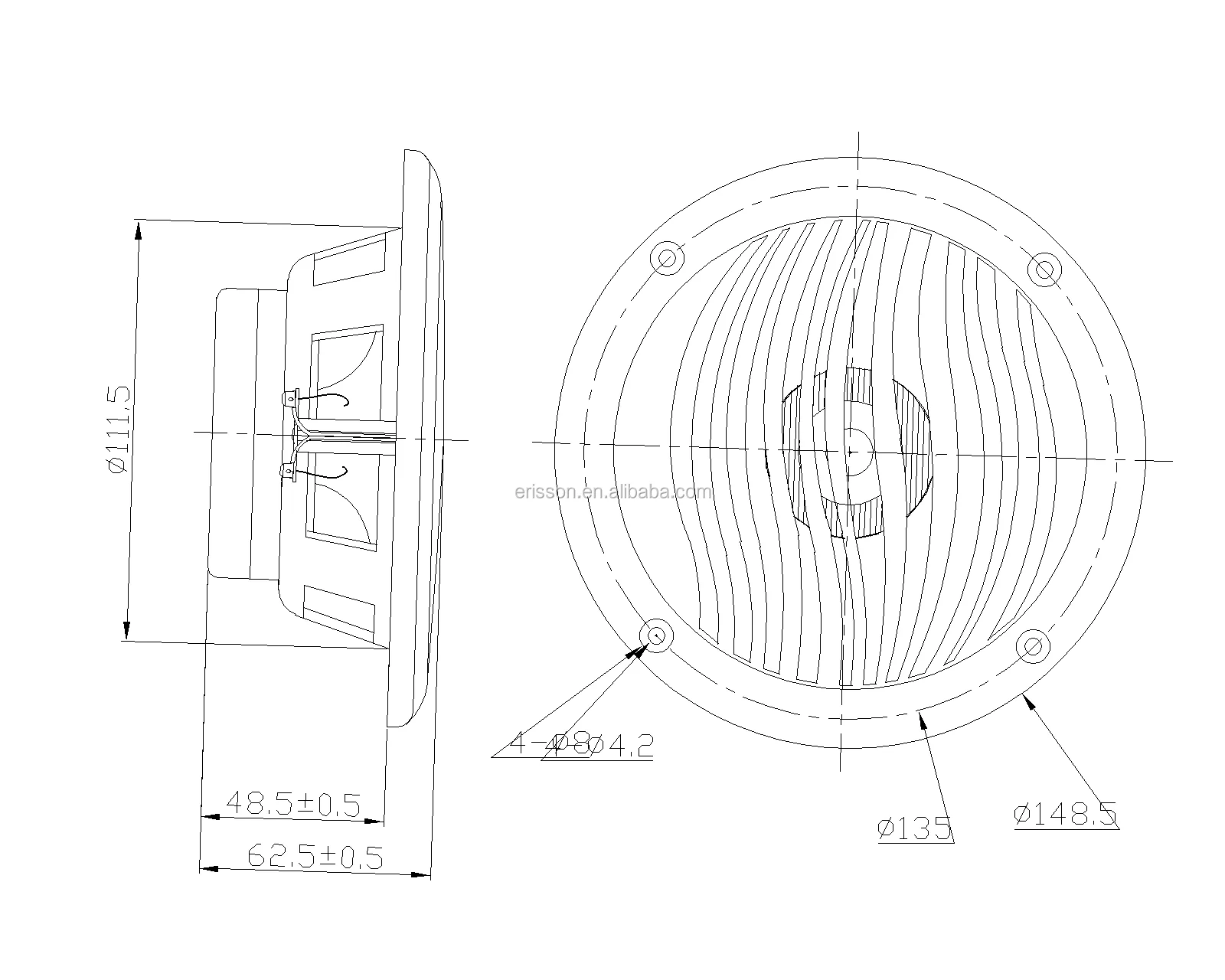 Oem 5 Inch 15w Ipx6 Marine Stereo Audio Waterproof Marine Speaker For