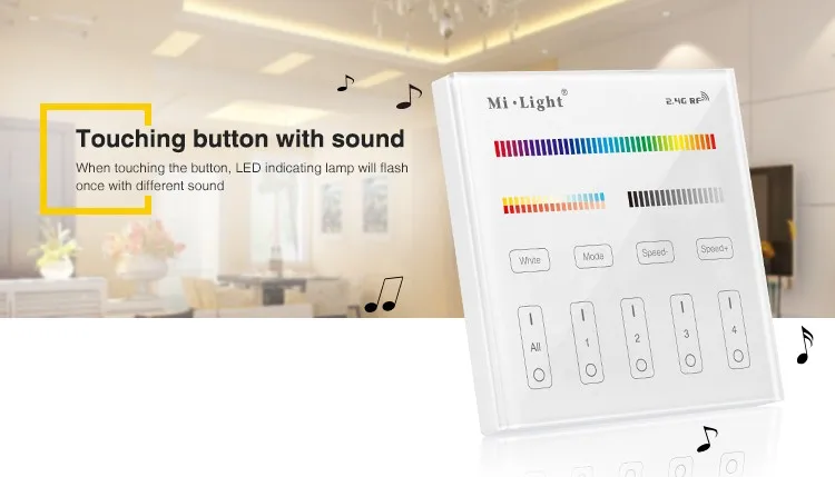 Milight T4 AC85-265V 4-Zone RGB+CCT Smart Touch Panel Remote Controller