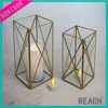 geometric clear glass candle holders lantern for centerpieces