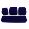 High Quality Blue Velvet Ring Bracelet Jewelry Gift Box Wholesale Provide Custom