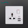 Cost-effective White PC Universal 13a 1 gang electrical wall switch socket with USB Port