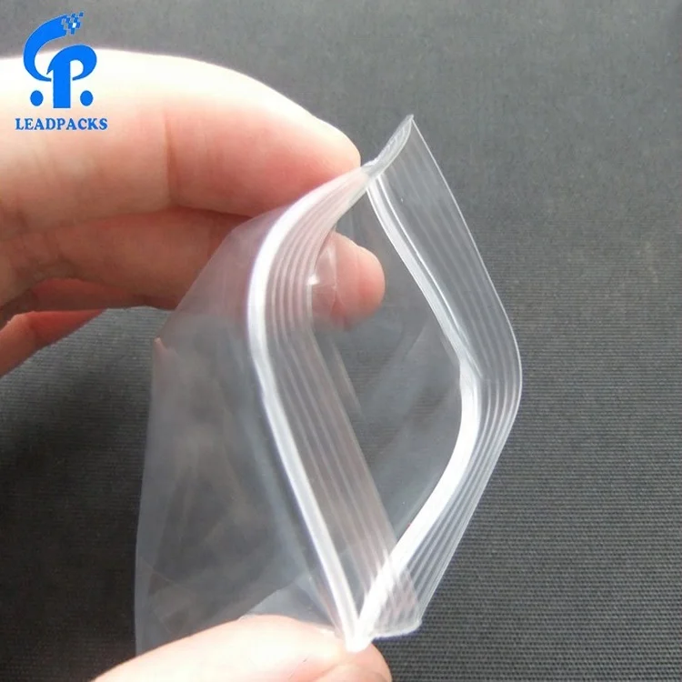Cerradura de la joyería Ziplock zip con cremallera de plástico resellable bolsas de polietileno claro espesor 0.1