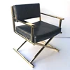 Leisure stainless steel computer sofa leather stool with armrest