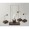 Vintage Custom waunut Wood Jewelry Display Stand With Microfiber Insert Earrings necklace Holder