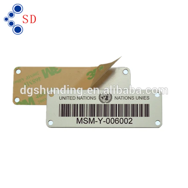 Custom 3m Adhesive Metal Qr Code Engraving Printing Aluminum Label