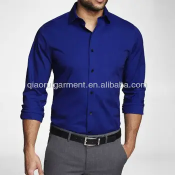 blue slim fit shirt