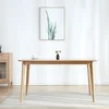 North American oak concise rectangle dining table straight leg solid wood dining table