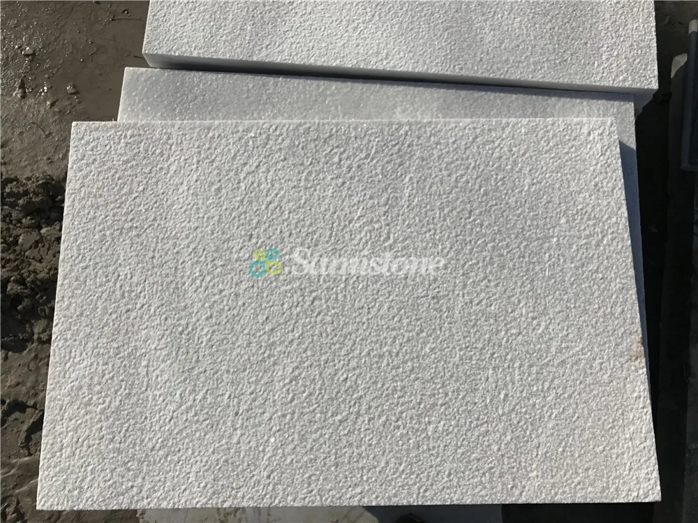 Samistone Bush Hammered Finished Grey Marble Swimming Pool Coping Tiles