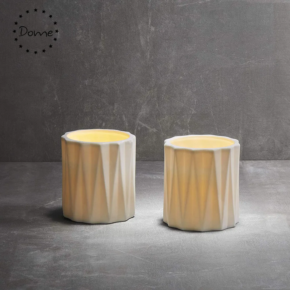 12oz Tealight White Candle Vessels Candle Container Ceramic Candle Jar