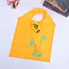 Custom cute sunflower foldable bag lovely polyester tote bag in stock