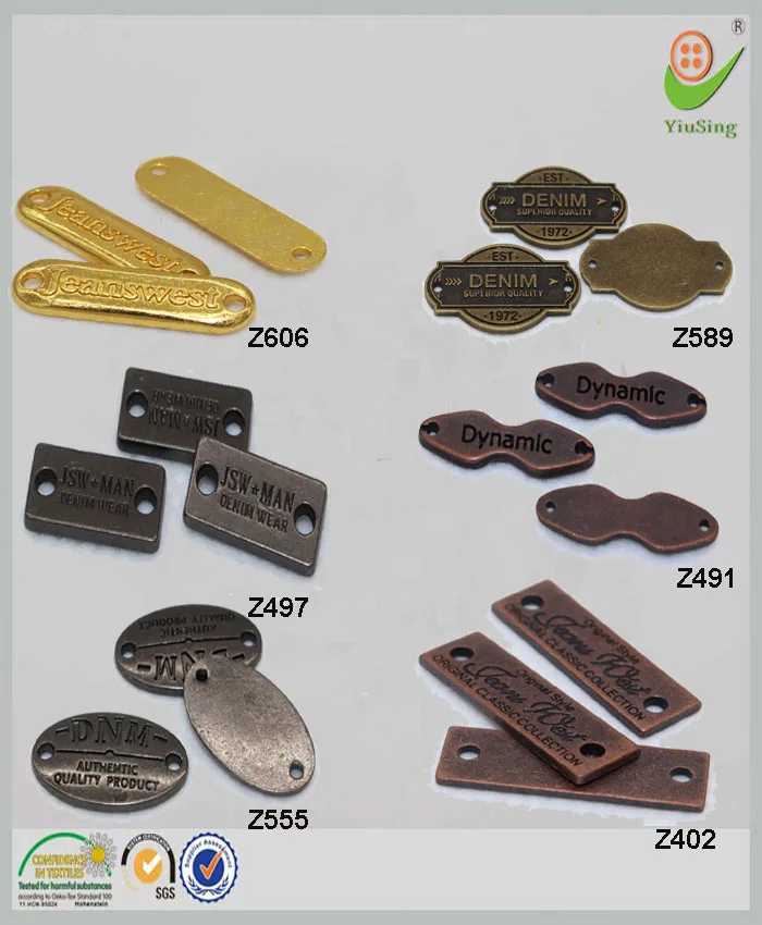 Ecofriendly Oekotex 100 Small Custom Metal Clothing Tags Buy