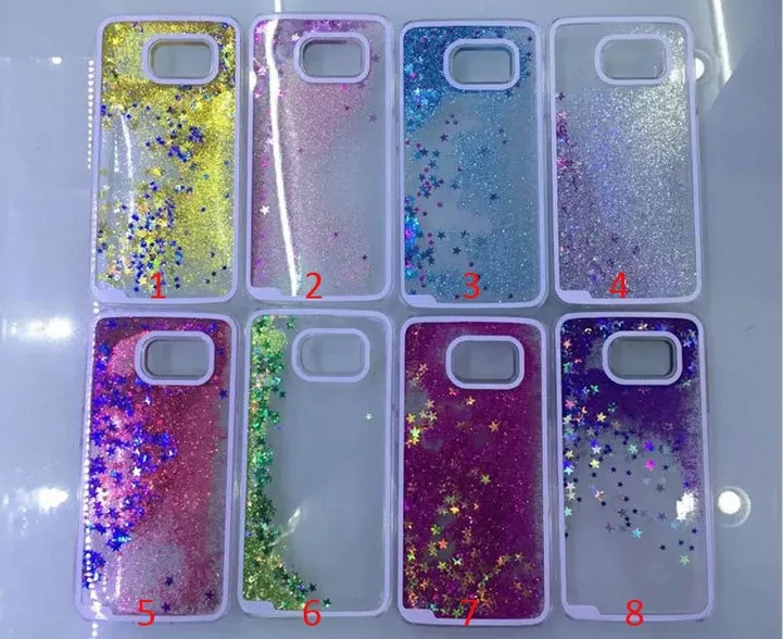 Hot Transparent Phone Case Glitter Stars Dynamic Liquid Quicksand Hard Case Back Cover Forfor iphone 6 plus 6s plus