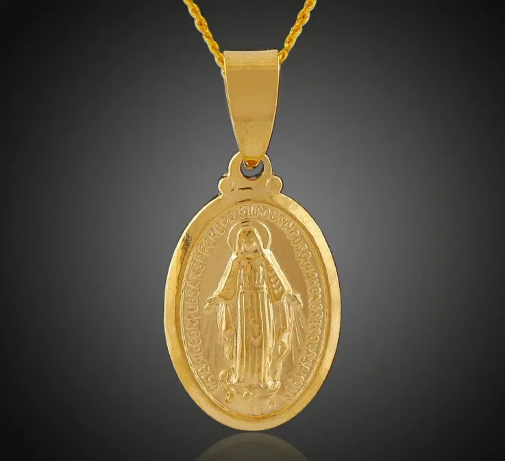 mama mary necklace gold