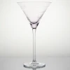 Handmade Spot and Strip Engraved Pink Clear Color Stemware 11 Ounce Cocktail Martini Wine Glass