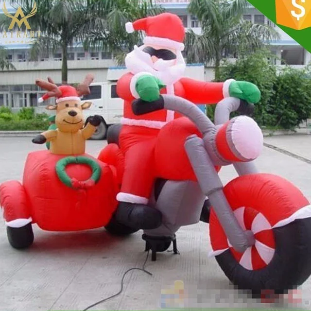 Inflatable Santa On Motorcycle Buy Inflatable Santa With Tractor
