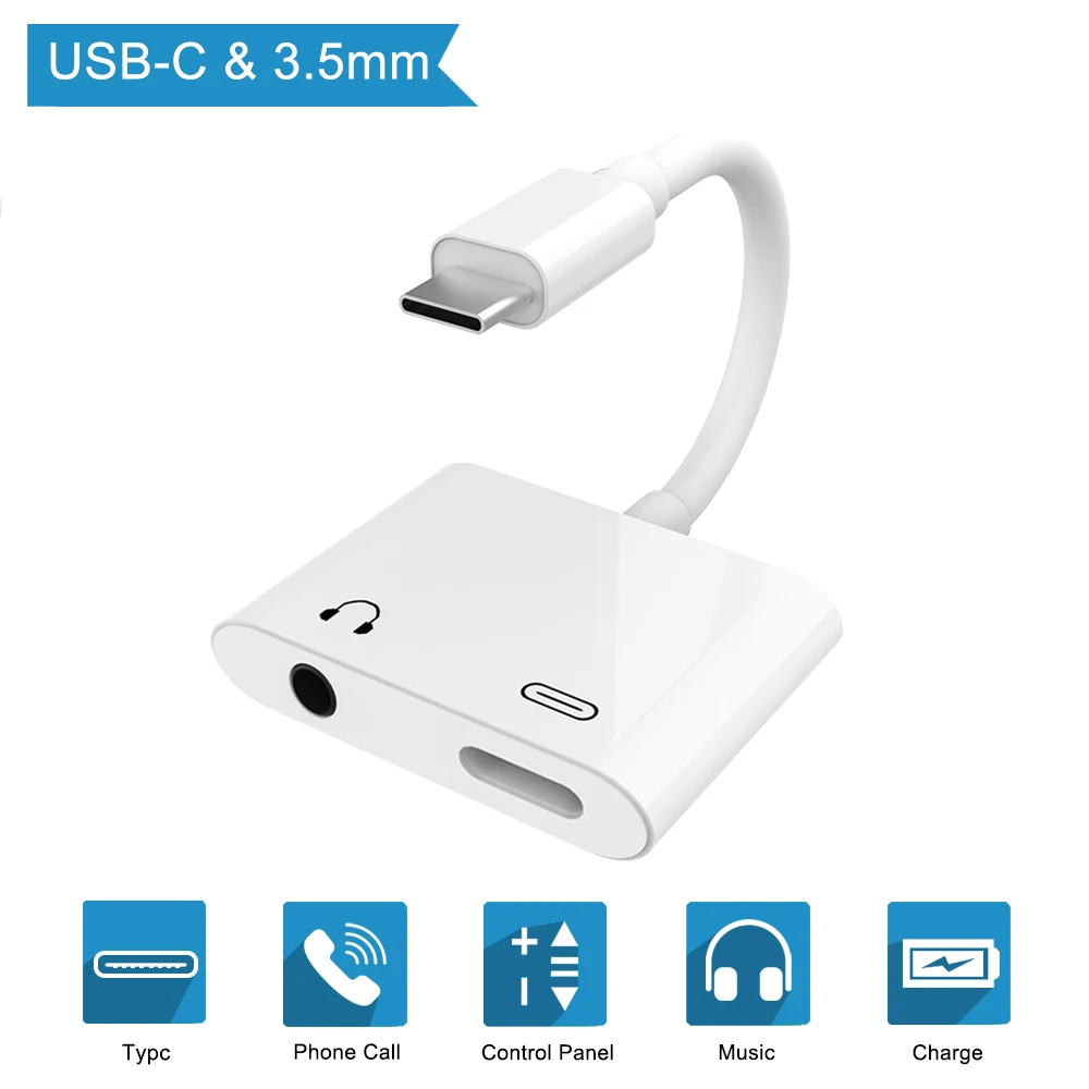 Pd Fast Charge Usb C To 3.5 Mm Digital Splitter Headphone Jack Audio