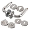 hollow tube 201# 304# stainless steel mirror polish round rosette cylinder/key/WC button escutcheon door handles set