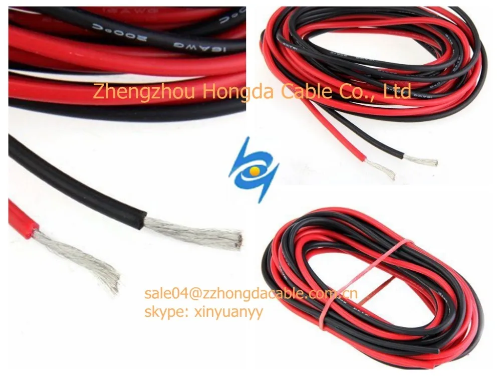 Red Wire Flexible Silicone Soft Wire Cable 8/10/12/14/16/20/22 AWG Black 