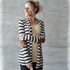 Women's Shawl Collar Thin Striped Open Front Cardigan