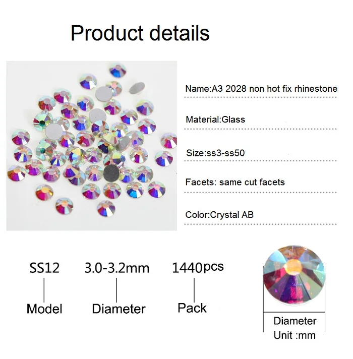 Oleeya Wholesale Over 80 Colors SS3-SS50 Glass Crystals Flat Back Nail Rhinestones for Nails Art Decoration