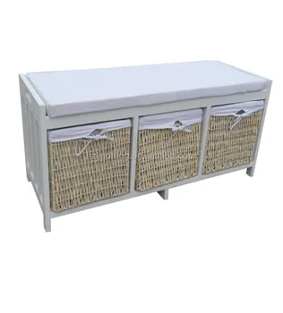 Entryway Willow Baskets Long Bench Use Shoes Fitting Stool Buy
