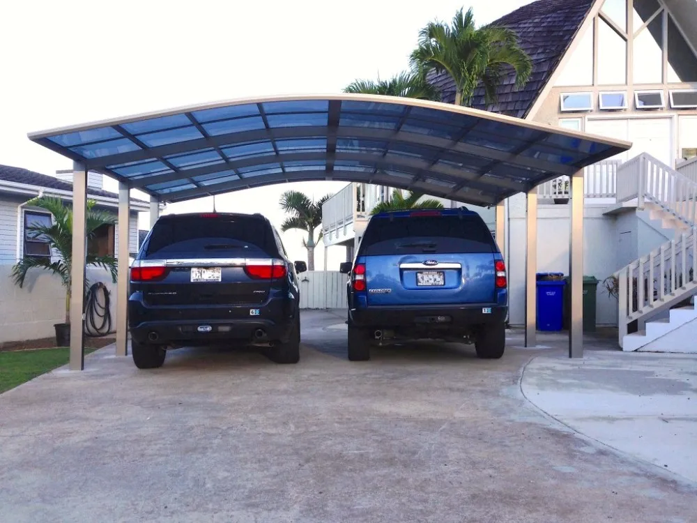 Single And Double Carport With Polycarbonate Sheet And