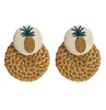 women cheap wood Bamboo rattan handmade earrings earring product